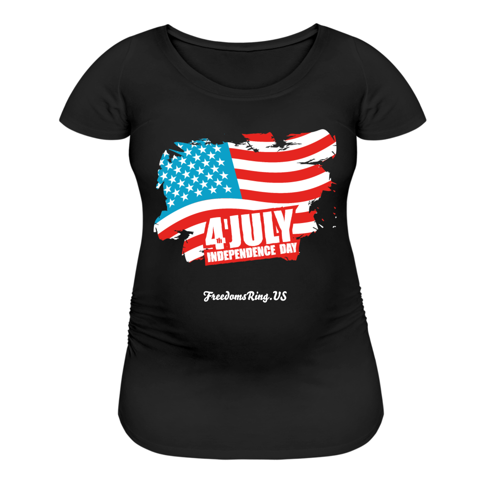 JULY 4TH FLAG - Women’s Maternity T-Shirt - black