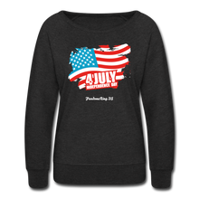 Load image into Gallery viewer, JULY 4TH FLAG - Women’s Crewneck Sweatshirt - heather black
