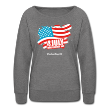 Load image into Gallery viewer, JULY 4TH FLAG - Women’s Crewneck Sweatshirt - heather gray
