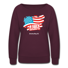 Load image into Gallery viewer, JULY 4TH FLAG - Women’s Crewneck Sweatshirt - plum
