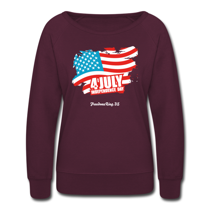 JULY 4TH FLAG - Women’s Crewneck Sweatshirt - plum