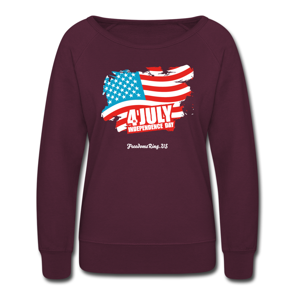 JULY 4TH FLAG - Women’s Crewneck Sweatshirt - plum