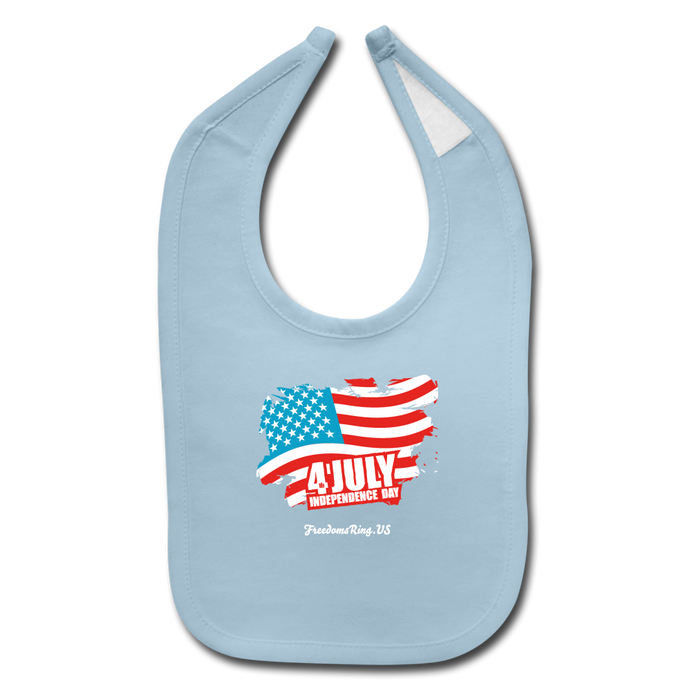 JULY 4TH FLAG - Baby Bib - light blue