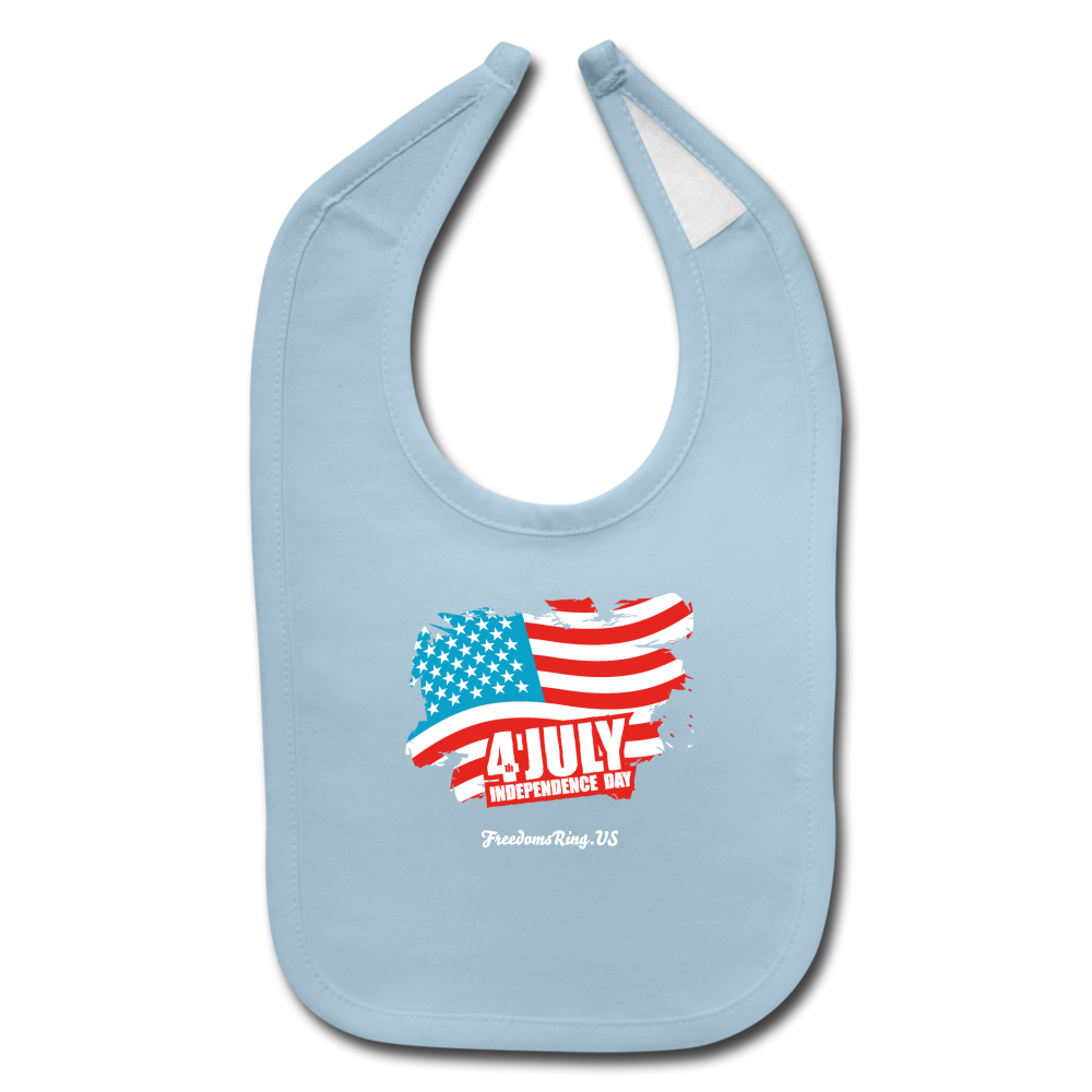 JULY 4TH FLAG - Baby Bib - light blue