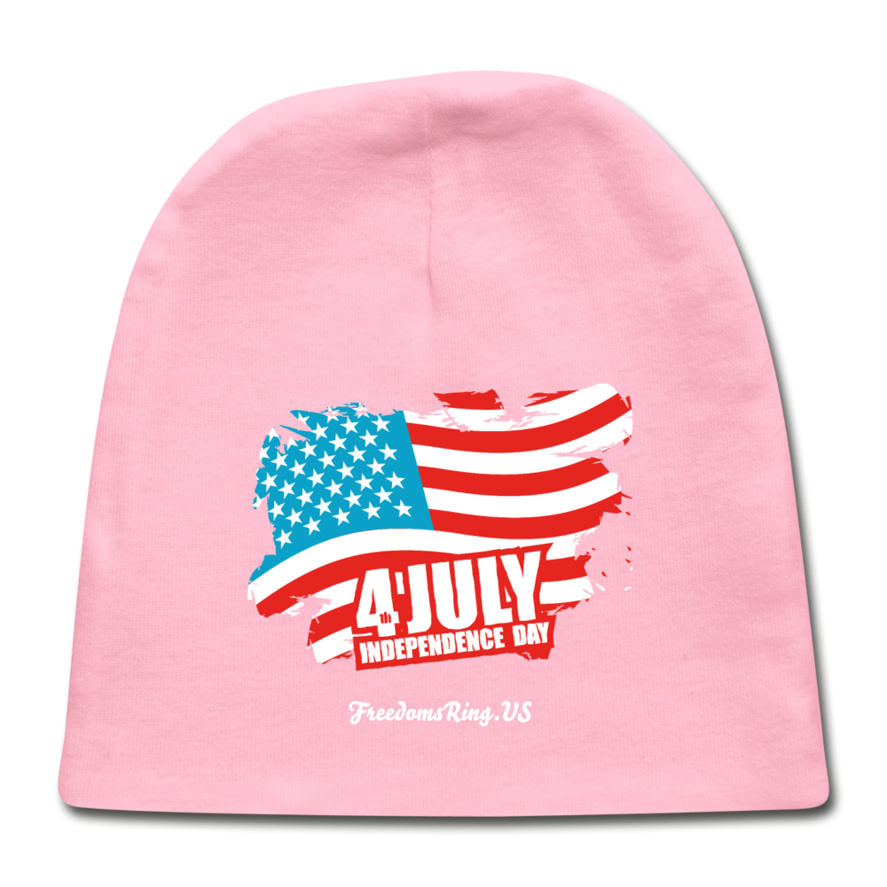 JULY 4TH FLAG - Baby Cap - light pink