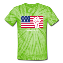 Load image into Gallery viewer, USA STRONG - Unisex Tie Dye T-Shirt - spider lime green
