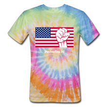 Load image into Gallery viewer, USA STRONG - Unisex Tie Dye T-Shirt - rainbow
