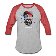 Load image into Gallery viewer, HAPPY 4TH BEARDSICLE! - Baseball T-Shirt - heather gray/red
