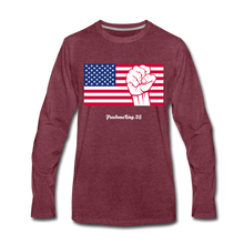 Load image into Gallery viewer, USA STRONG - Men&#39;s Premium Long Sleeve T-Shirt - heather burgundy
