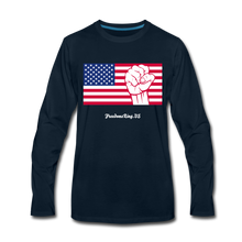 Load image into Gallery viewer, USA STRONG - Men&#39;s Premium Long Sleeve T-Shirt - deep navy
