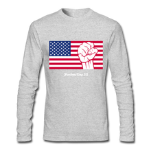 Load image into Gallery viewer, USA STRONG - Men&#39;s Long Sleeve T-Shirt by Next Level - heather gray
