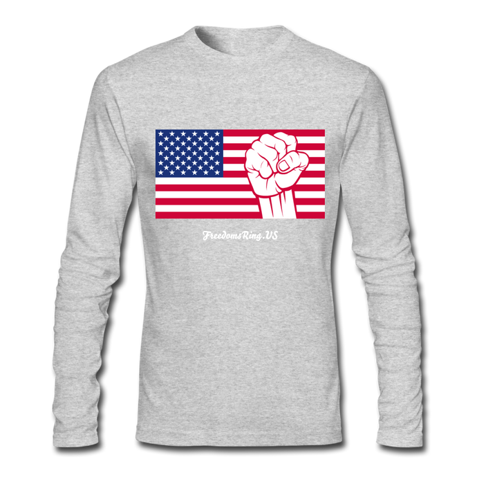 USA STRONG - Men's Long Sleeve T-Shirt by Next Level - heather gray