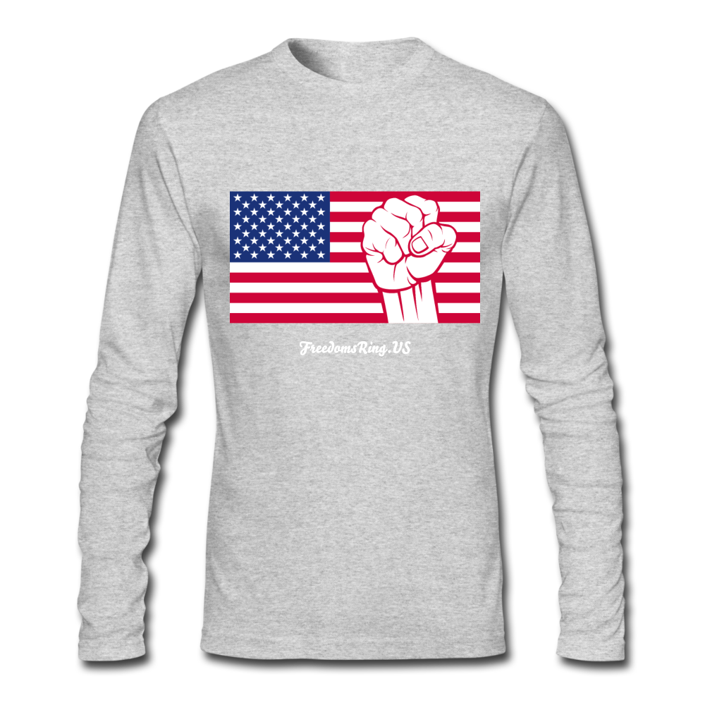 USA STRONG - Men's Long Sleeve T-Shirt by Next Level - heather gray