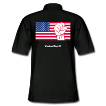 Load image into Gallery viewer, USA STRONG - Men&#39;s Pique Polo Shirt - black
