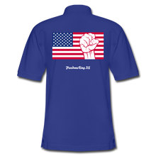 Load image into Gallery viewer, USA STRONG - Men&#39;s Pique Polo Shirt - royal blue
