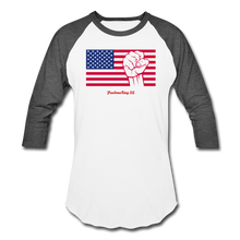 Load image into Gallery viewer, USA STRONG - Baseball T-Shirt - white/charcoal
