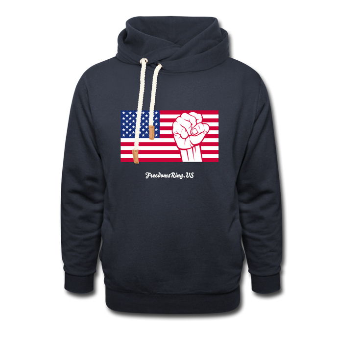 USA STRONG - Shawl Collar Hoodie - navy