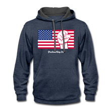 Load image into Gallery viewer, USA STRONG - Contrast Hoodie - indigo heather/asphalt
