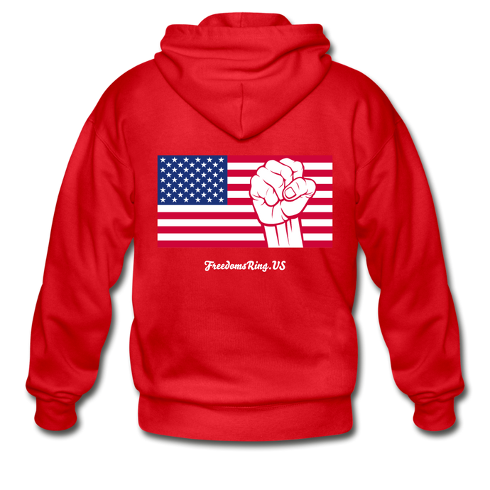 USA STRONG - Gildan Heavy Blend Adult Zip Hoodie - red