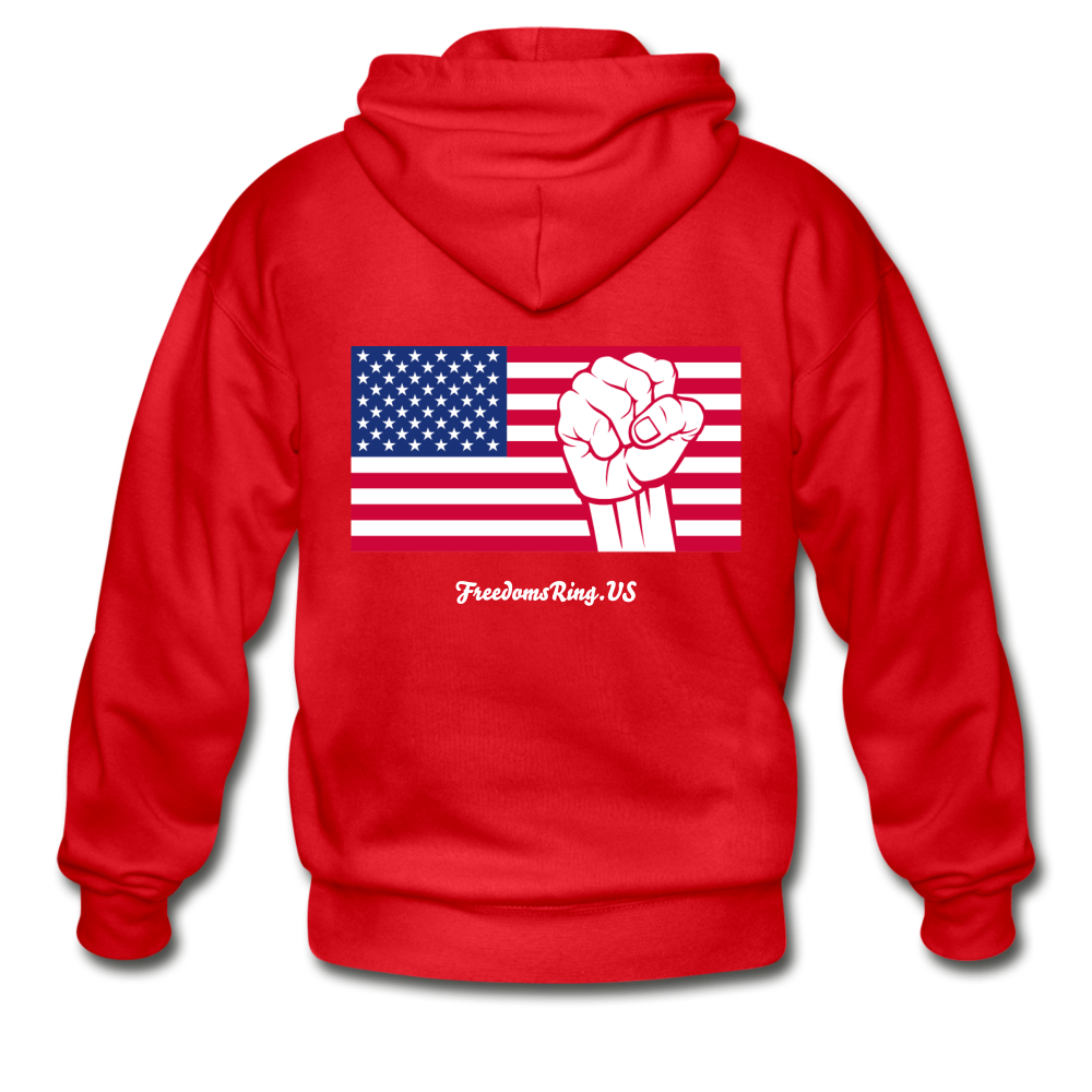 USA STRONG - Gildan Heavy Blend Adult Zip Hoodie - red