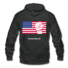 Load image into Gallery viewer, USA STRONG - Unisex Fleece Zip Hoodie - charcoal gray
