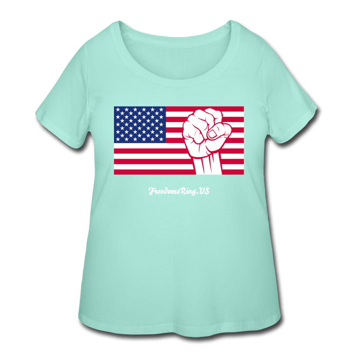 USA STRONG - Women’s Curvy T-Shirt - mint