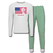 Load image into Gallery viewer, USA STRONG - Unisex Pajama Set - white/green stripe
