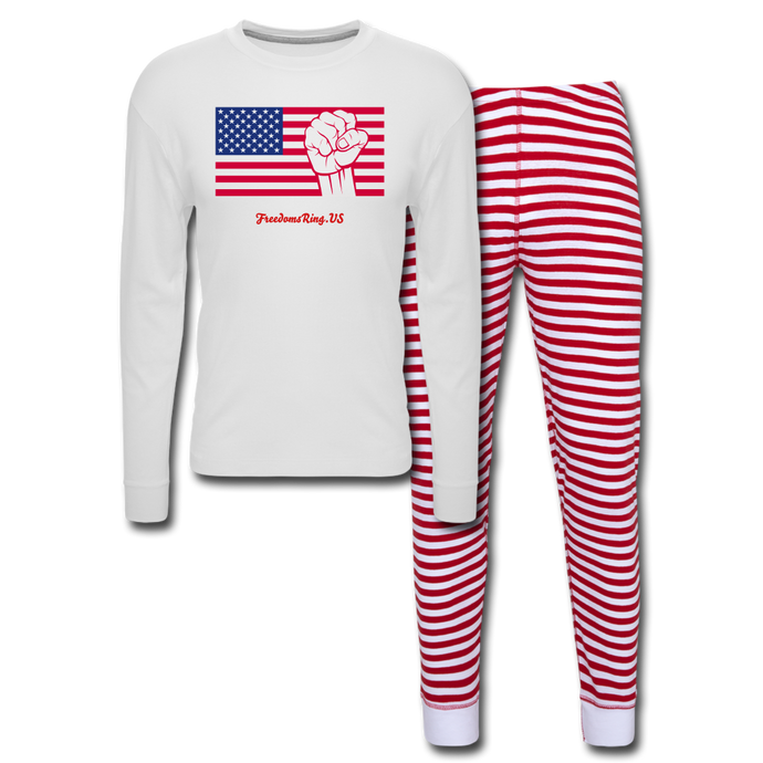 USA STRONG - Unisex Pajama Set - white/red stripe