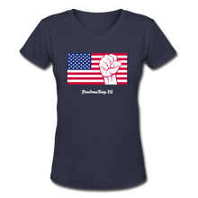 Load image into Gallery viewer, USA STRONG - Women&#39;s V-Neck T-Shirt - navy
