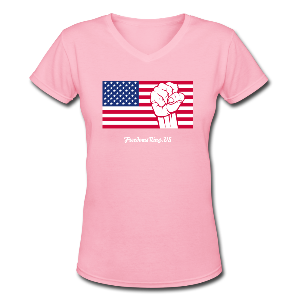 USA STRONG - Women's V-Neck T-Shirt - pink