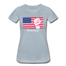 Load image into Gallery viewer, USA STRONG - Women’s Premium T-Shirt - heather ice blue
