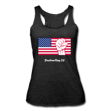 Load image into Gallery viewer, USA STRONG - Women’s Tri-Blend Racerback Tank - heather black
