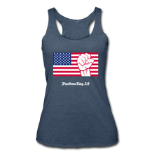 Load image into Gallery viewer, USA STRONG - Women’s Tri-Blend Racerback Tank - heather navy
