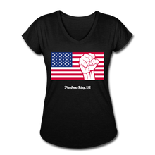 Load image into Gallery viewer, USA STRONG - Women&#39;s Tri-Blend V-Neck T-Shirt - black
