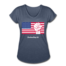 Load image into Gallery viewer, USA STRONG - Women&#39;s Tri-Blend V-Neck T-Shirt - navy heather
