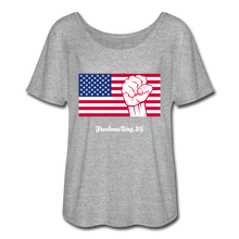 Load image into Gallery viewer, USA STRONG - Women’s Flowy T-Shirt - heather gray
