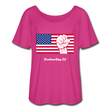 Load image into Gallery viewer, USA STRONG - Women’s Flowy T-Shirt - dark pink
