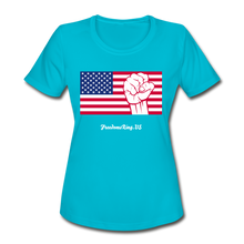 Load image into Gallery viewer, USA STRONG - Women&#39;s Moisture Wicking Performance T-Shirt - turquoise
