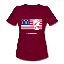 Load image into Gallery viewer, USA STRONG - Women&#39;s Moisture Wicking Performance T-Shirt - burgundy
