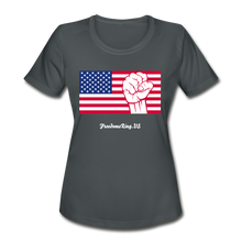 Load image into Gallery viewer, USA STRONG - Women&#39;s Moisture Wicking Performance T-Shirt - charcoal
