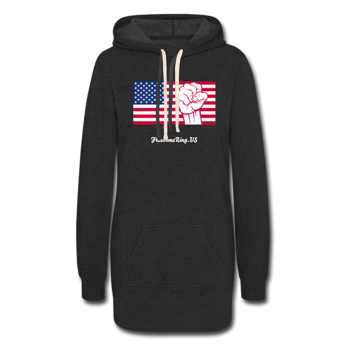 USA STRONG - Women's Hoodie Dress - heather black