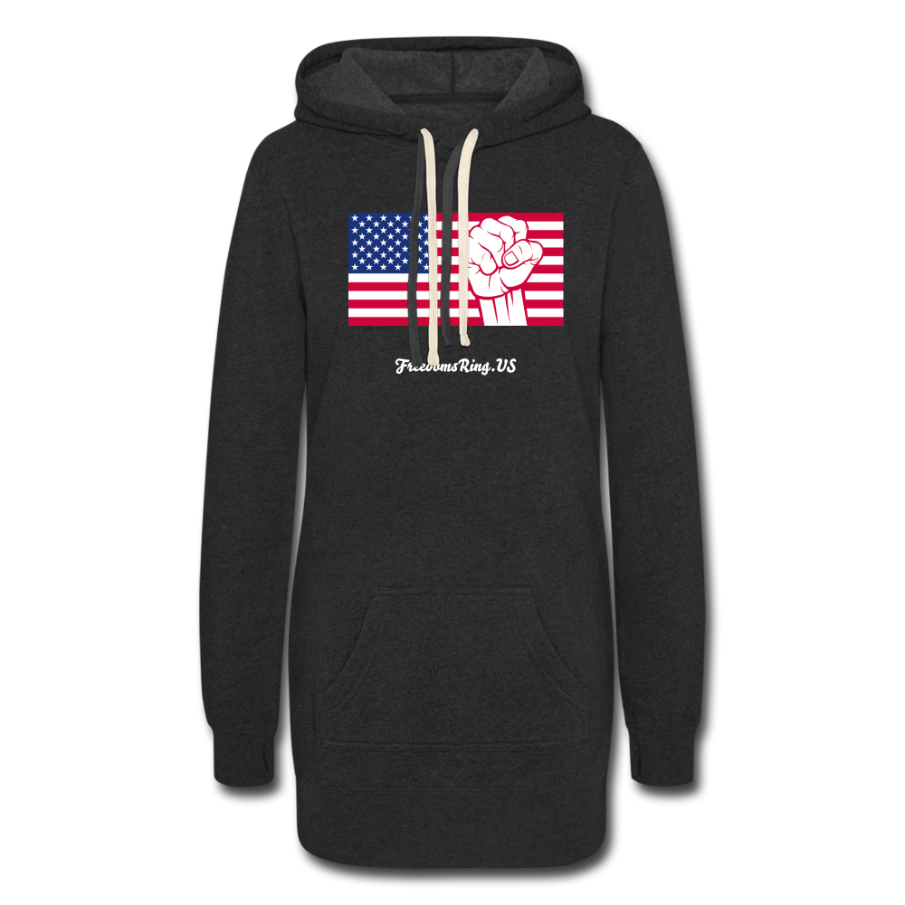 USA STRONG - Women's Hoodie Dress - heather black