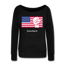 Load image into Gallery viewer, USA STRONG - Women&#39;s Wideneck Sweatshirt - black
