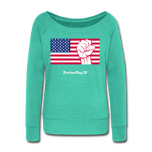 Load image into Gallery viewer, USA STRONG - Women&#39;s Wideneck Sweatshirt - teal
