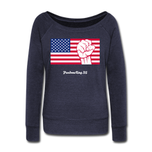 Load image into Gallery viewer, USA STRONG - Women&#39;s Wideneck Sweatshirt - melange navy
