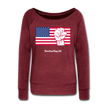 Load image into Gallery viewer, USA STRONG - Women&#39;s Wideneck Sweatshirt - cardinal triblend
