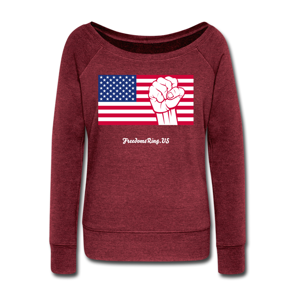 USA STRONG - Women's Wideneck Sweatshirt - cardinal triblend