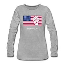 Load image into Gallery viewer, USA STRONG - Women&#39;s Premium Long Sleeve T-Shirt - heather gray
