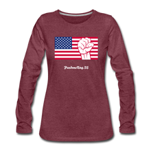 Load image into Gallery viewer, USA STRONG - Women&#39;s Premium Long Sleeve T-Shirt - heather burgundy
