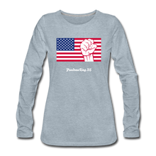 Load image into Gallery viewer, USA STRONG - Women&#39;s Premium Long Sleeve T-Shirt - heather ice blue
